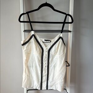 NWT The Limited Cream and Black Camisole Size L with size zip